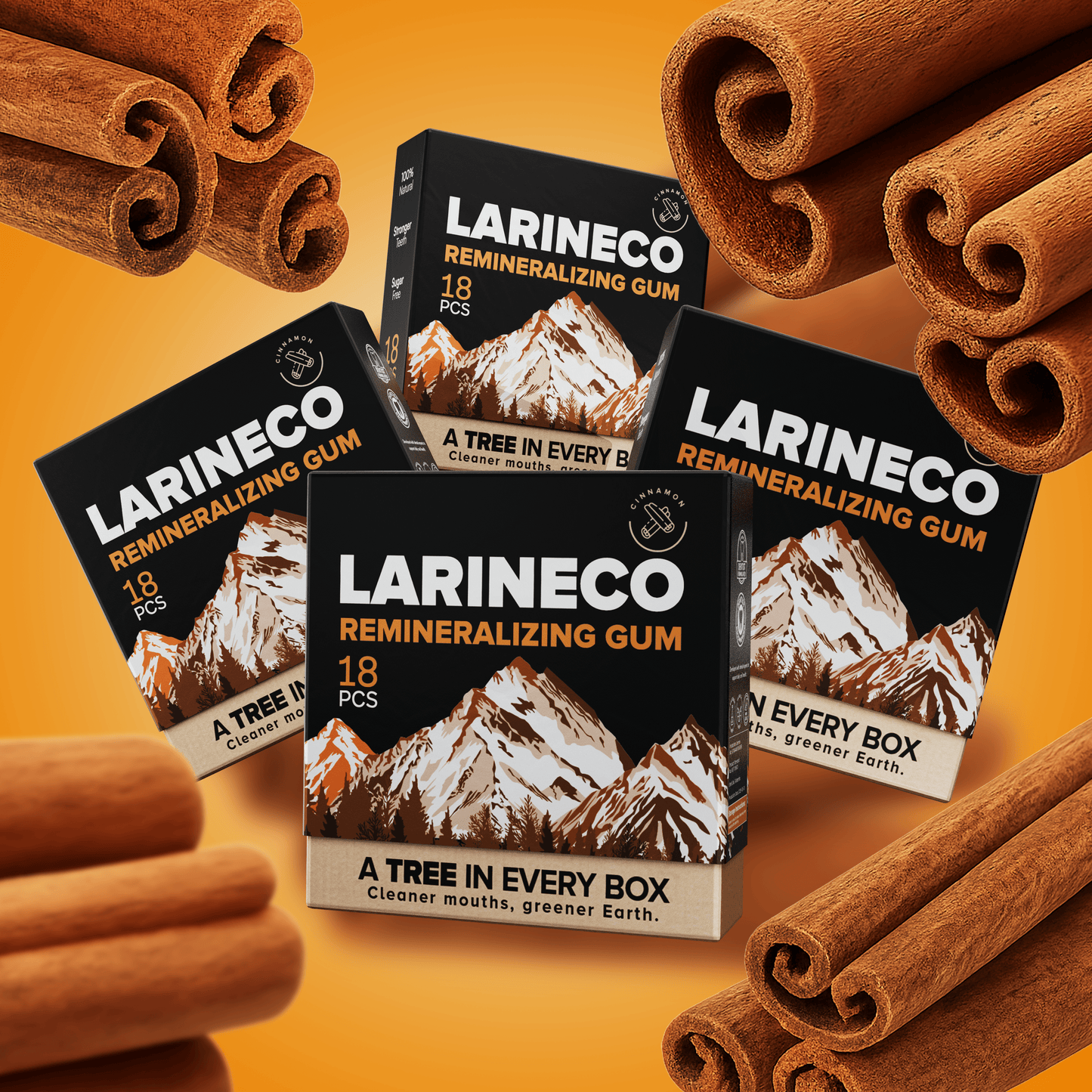 Larineco Remineralizing Gum with cinnamon sticks