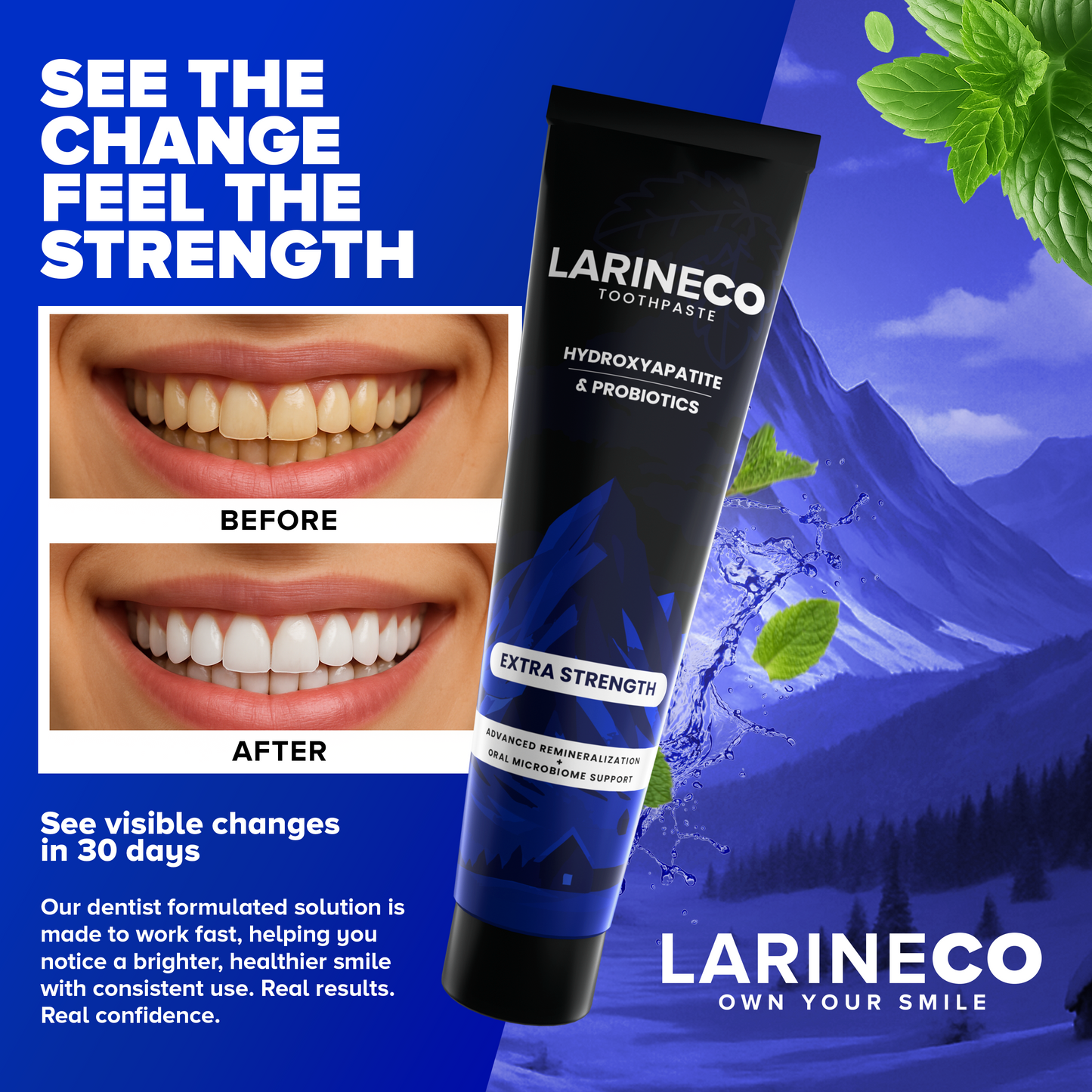 Larineco Toothpaste - Before & After Results - Extra Strength