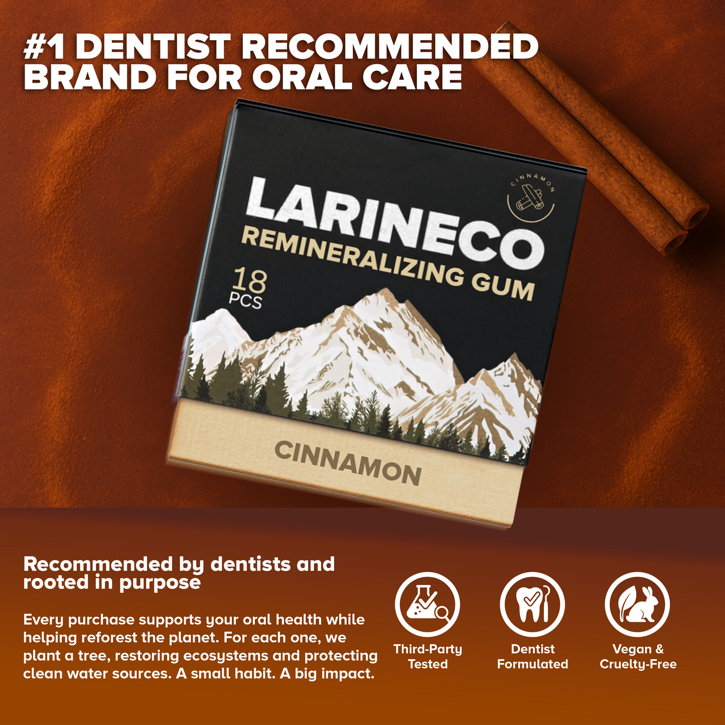Cinnamon Larineco Remineralizing Gum - Dentist Recommended