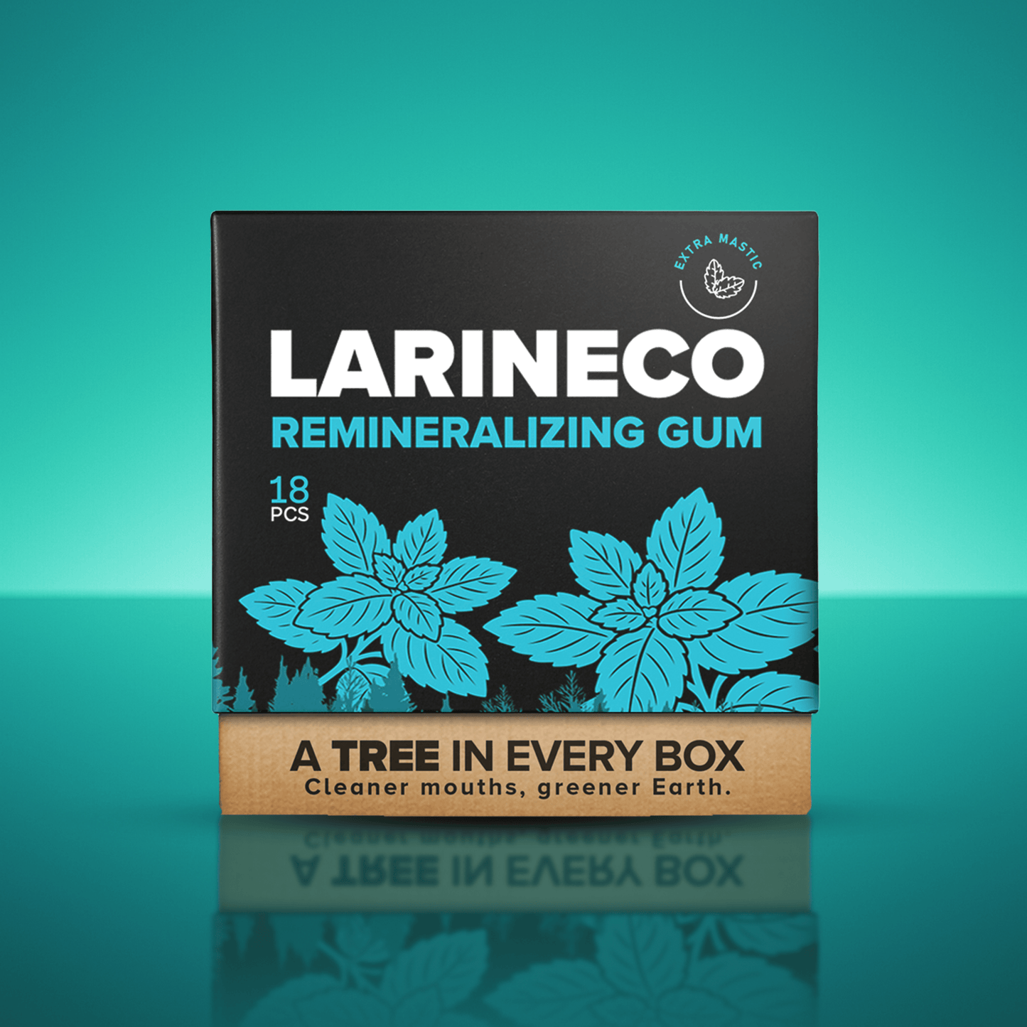 Larineco Remineralizing Gum Box with Mint Illustration