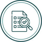 Checklist with magnifying glass icon