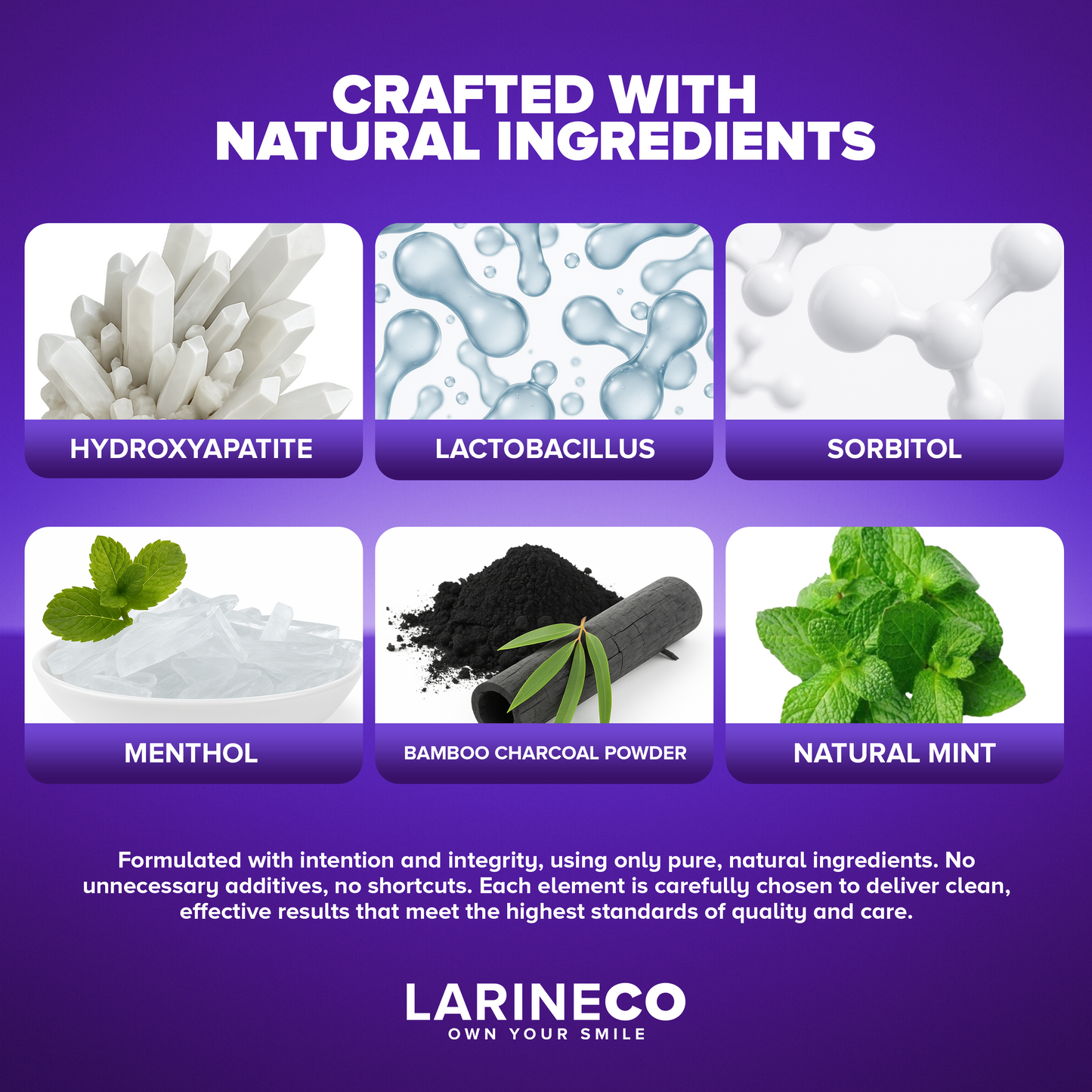 hydroxyapatite, lactobacillus, etc.