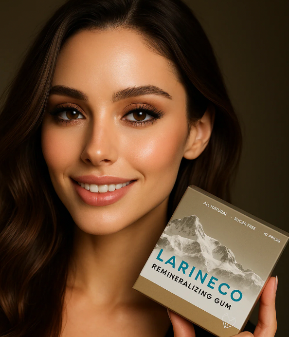 Larineco Remineralizing Gum with woman