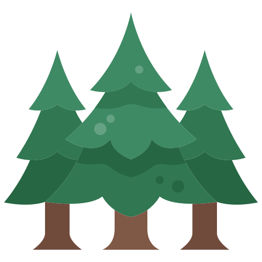 Pixelated pine trees