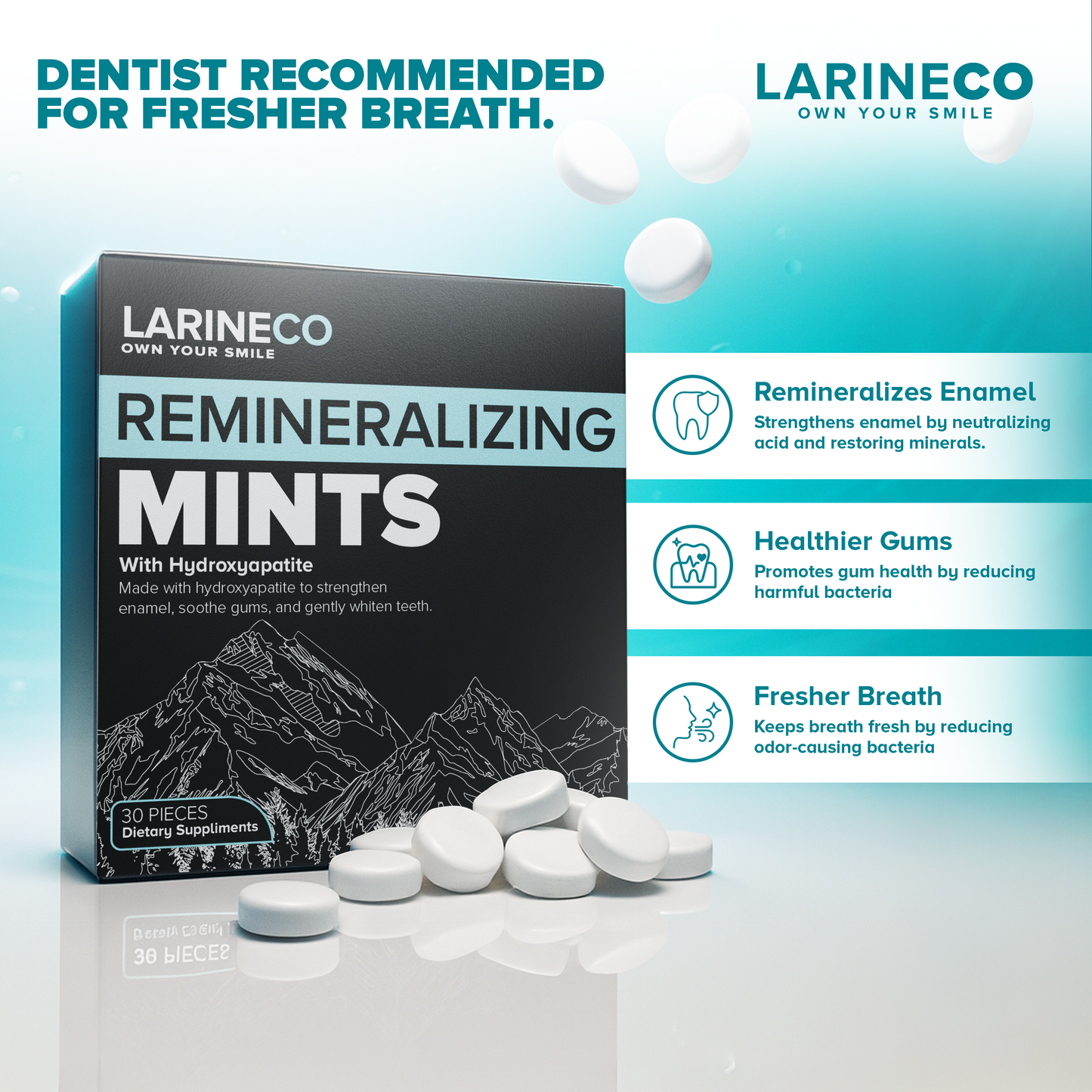 Larineco Remineralizing Mints for Fresher Breath (Mint8)