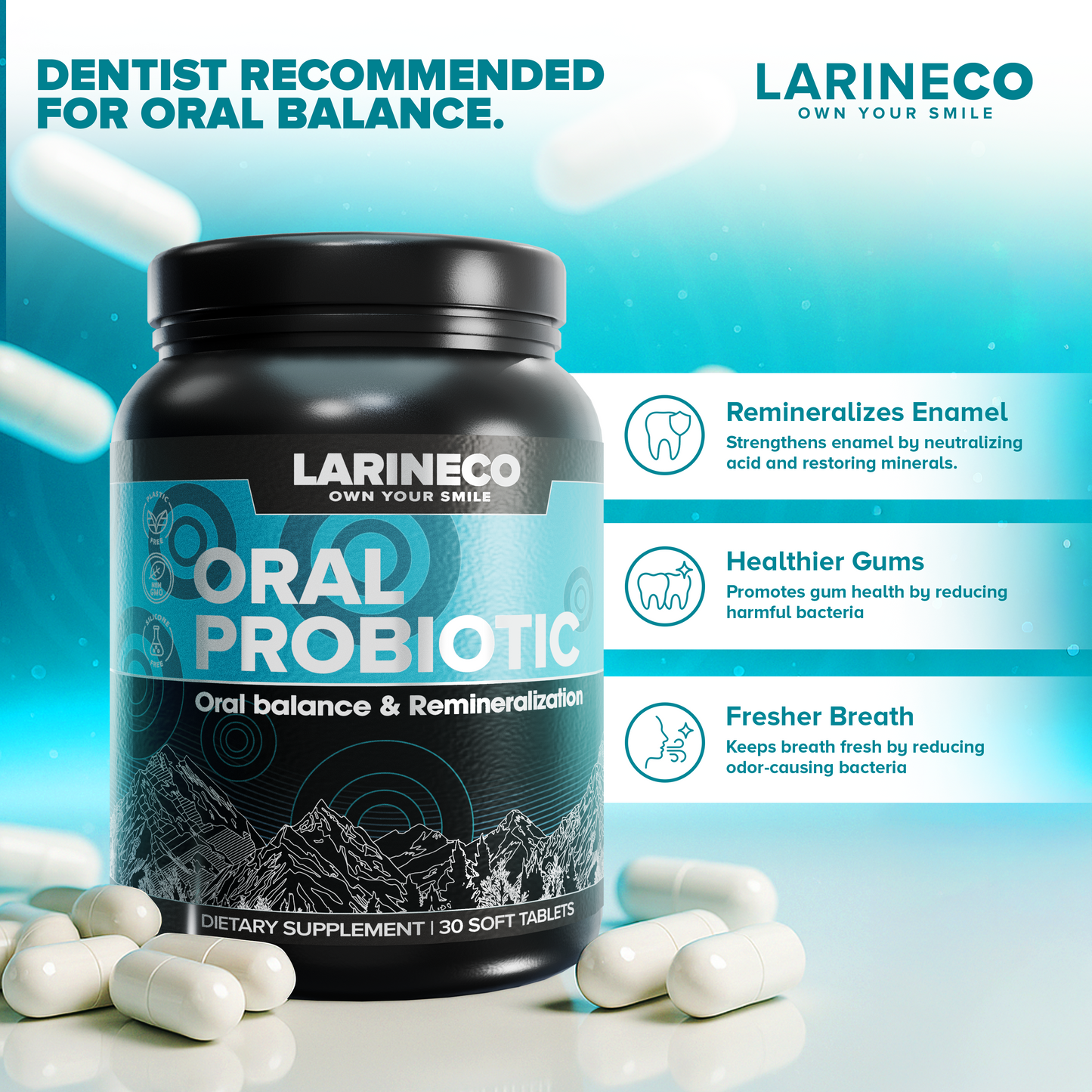 Larineco Oral Probiotic 7 for oral balance & remineralization